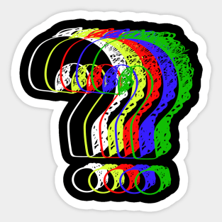 The colourful Question mark Sticker